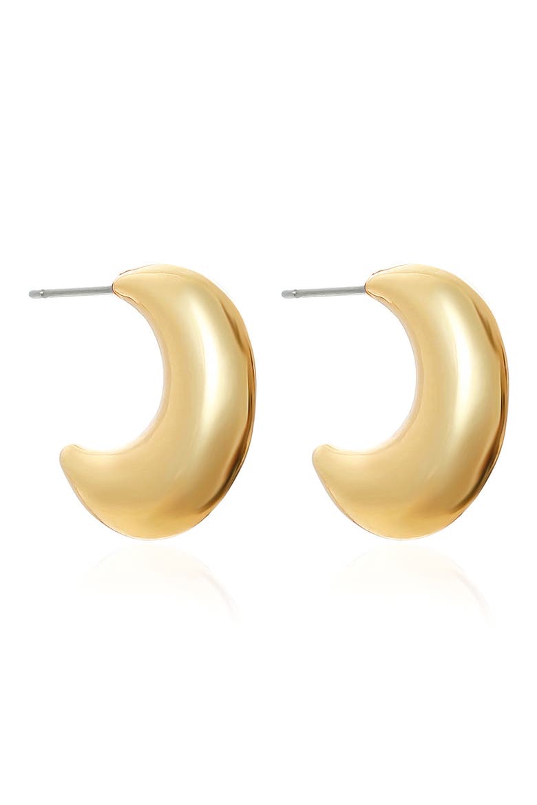 Half Moon Hoop Earrings, Alternate, color, GOLD