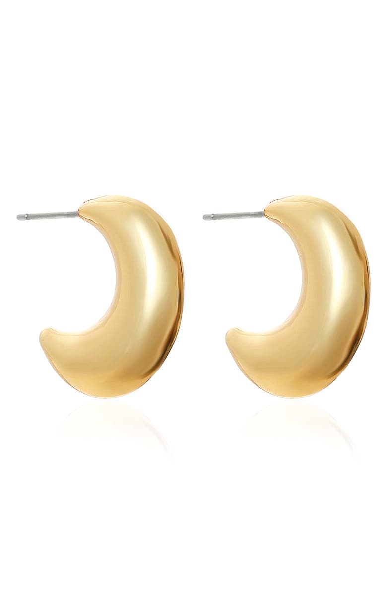 Ettika Half Moon Hoop Earrings, Alternate, color, Gold
