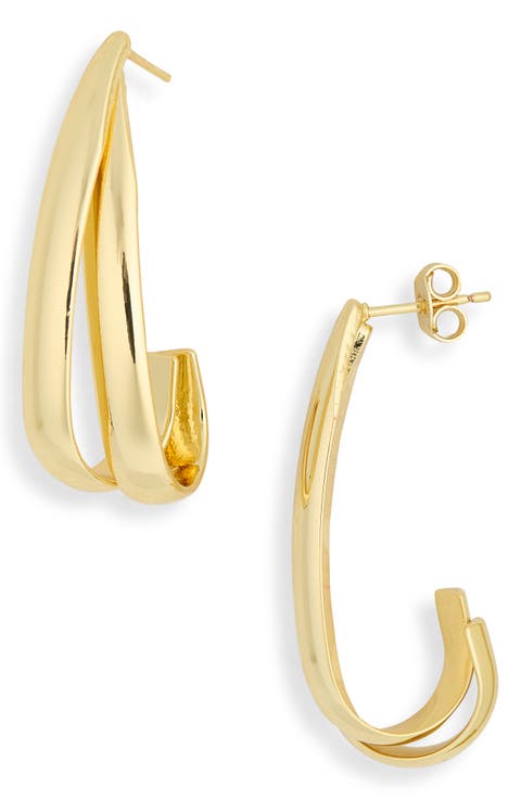 Sculptural J-Hoop Earrings