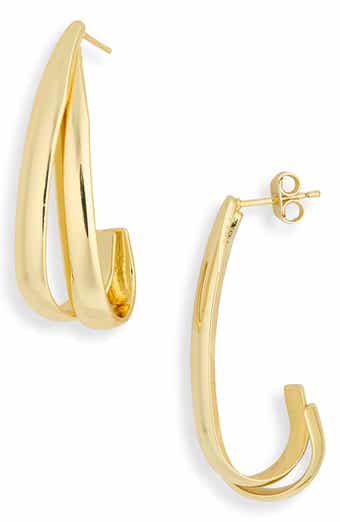 Sculptural J-Hoop Earrings