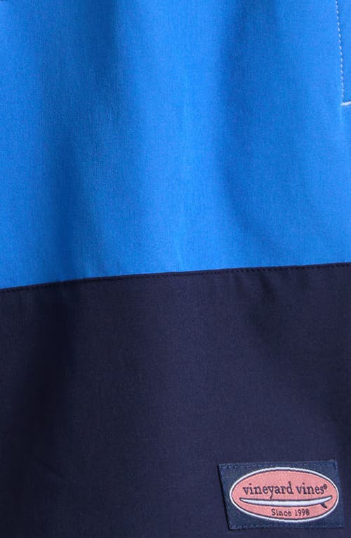Vineyard Vines Kids' Chappy Colorblock Swim Trunks In Jake Blue