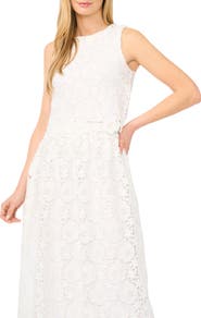 CeCe Sleeveless Floral Lace Top