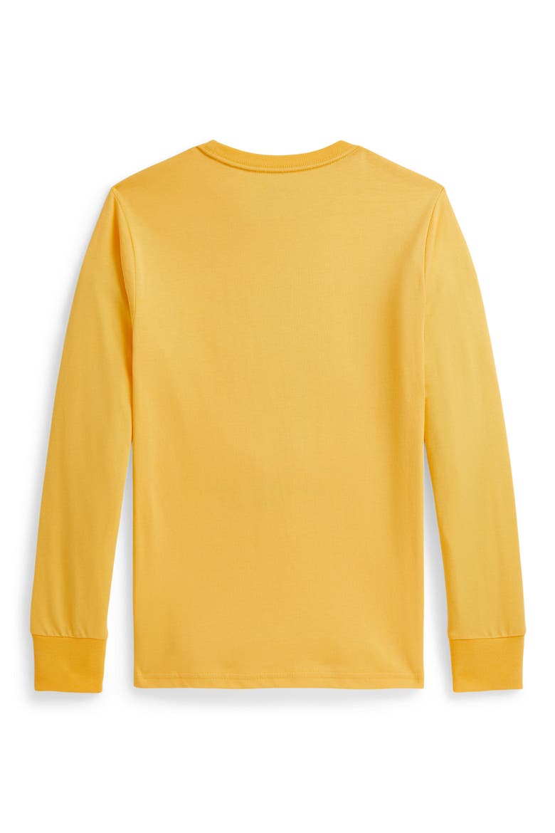 Kids' Polo Bear Cotton Jersey Long Sleeve T-Shirt, Alternate, color, BEAR CHROME YELLOW