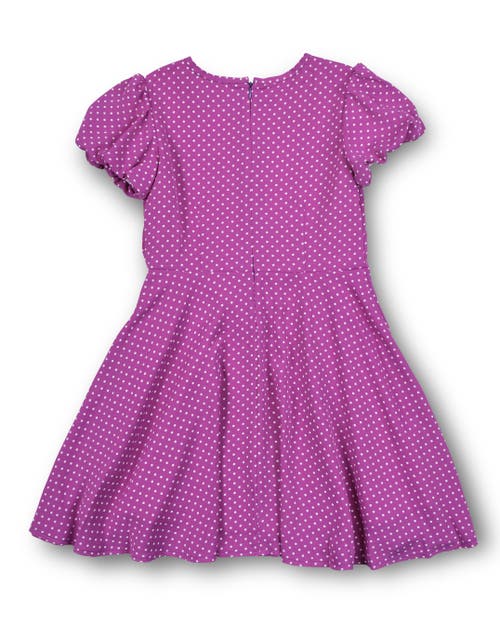 Florence Eiseman Polka Dot Dress With Bubble Sleeves In Purple