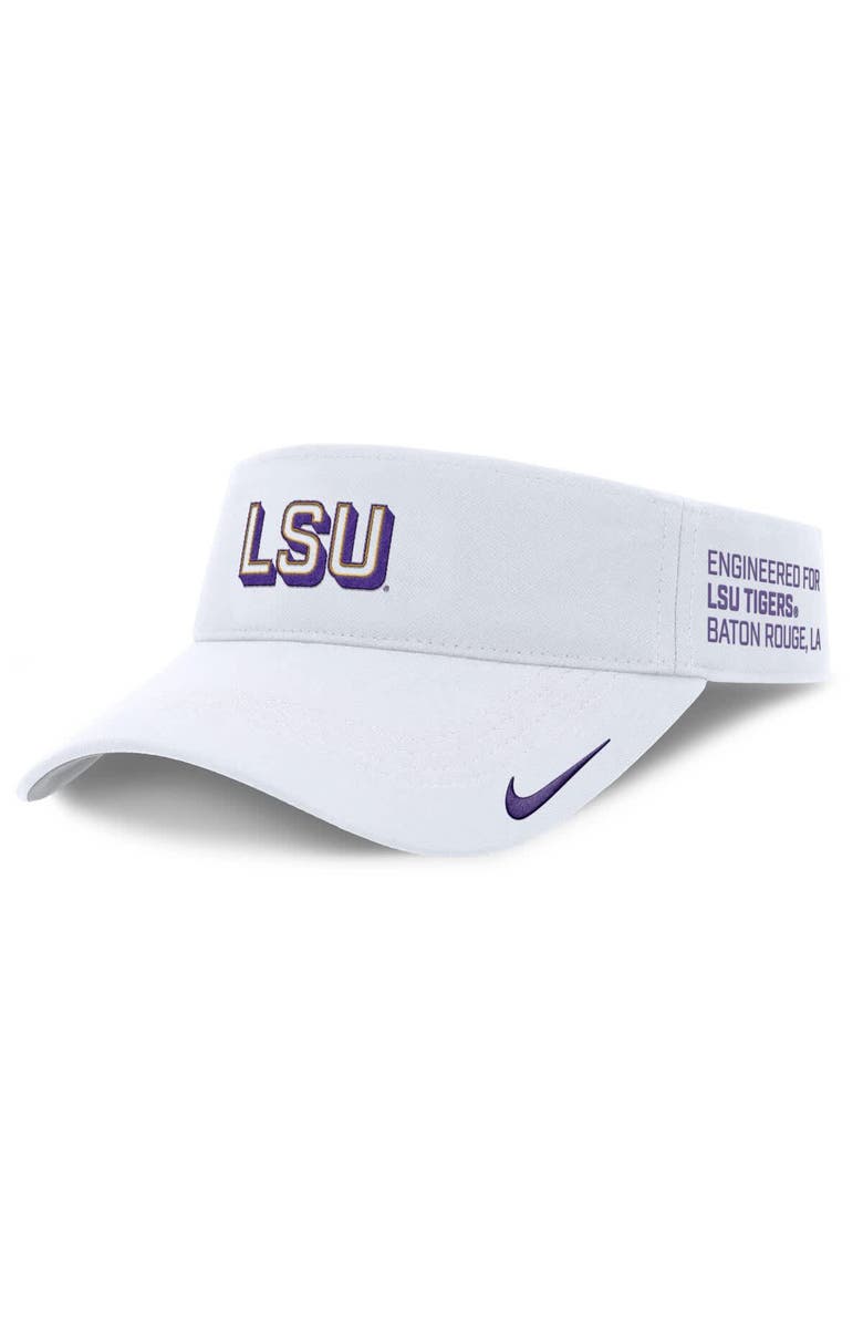 Nike Men's Nike White LSU Tigers 2025 On-Field Gameday Performance Ace Adjustable Visor, Main, color,