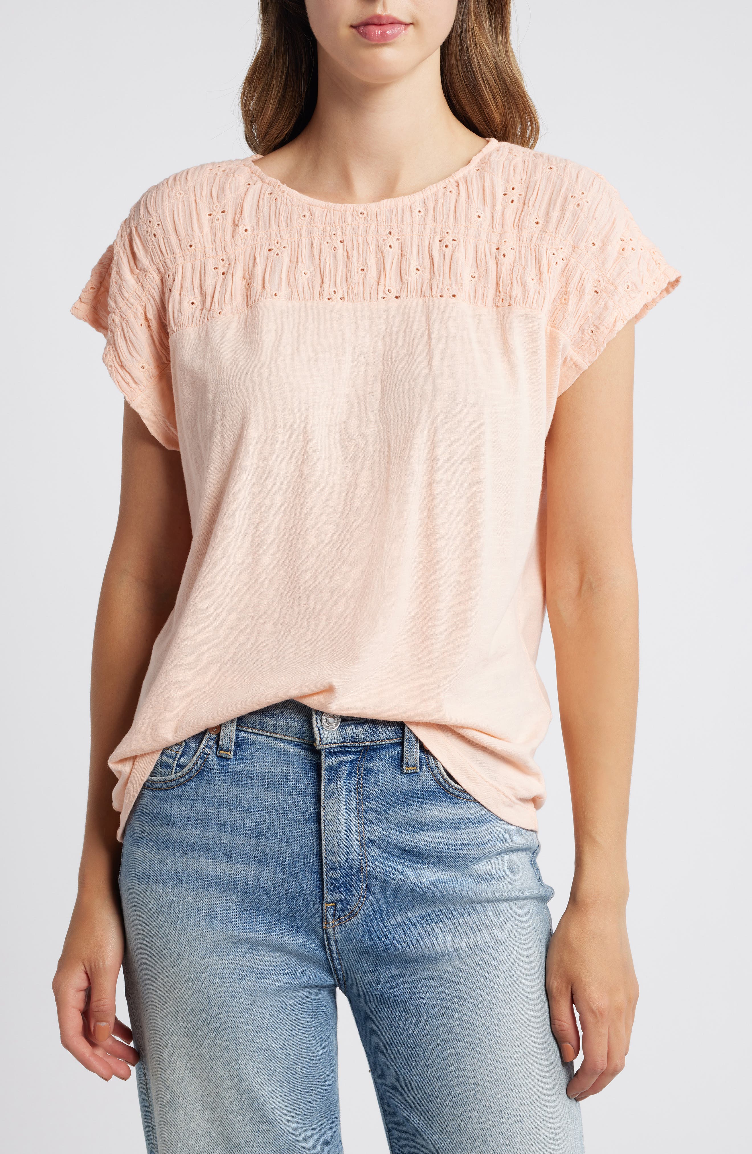 lucky brand white eyelet top