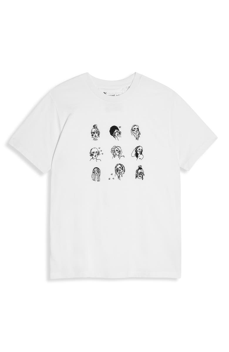 Topshop By Tee & Cake Sketch Girl Tee, Alternate, color, 