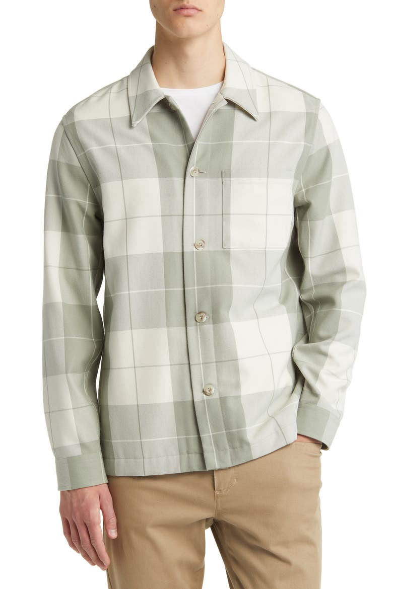 Plaid Overshirt, Alternate, color, PALE THYME