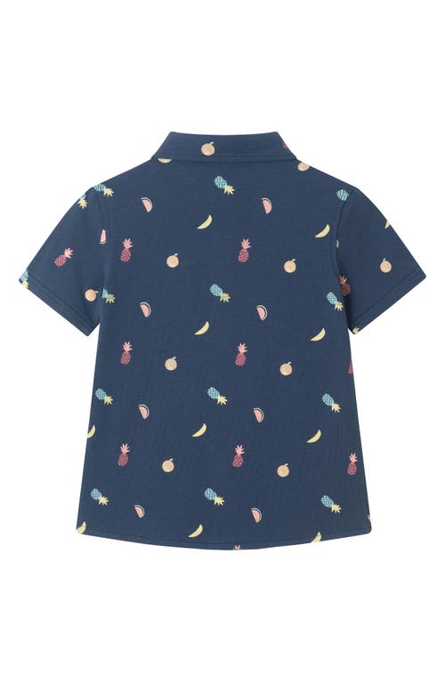 Andy & Evan Kids' Button Down Polo In Navy Blue