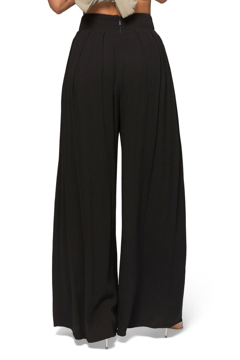 After Sunset Pleated Wide Leg Pants, Alternate, color, BLACK