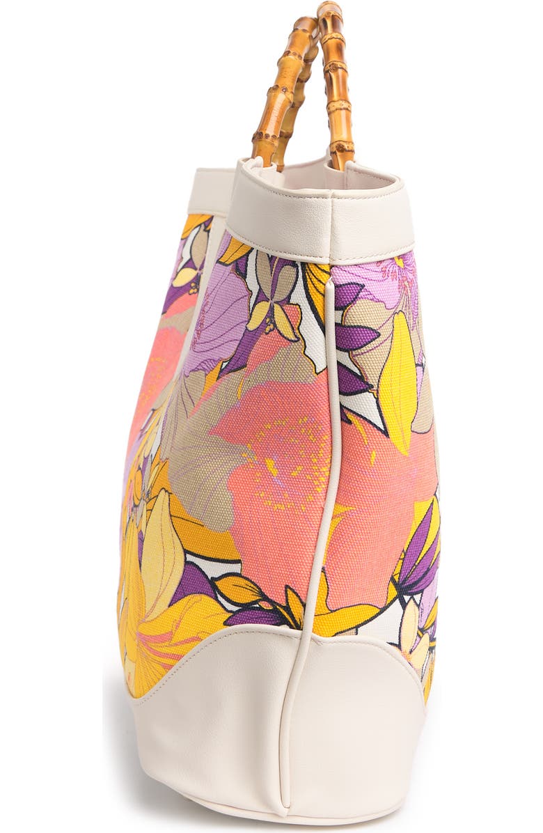 Trina Turk Canvas Bamboo-Textured Handle Tote Bag, Alternate, color,