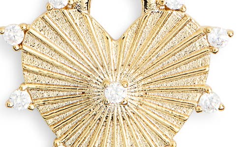 Leith Cubic Zirconia Heart Charm Necklace In Gold