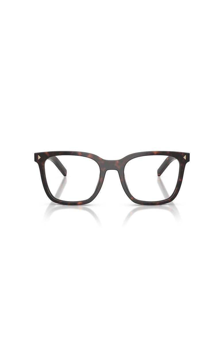 Prada 52mm Rectangle optical glasses, Alternate, color, Tortoise