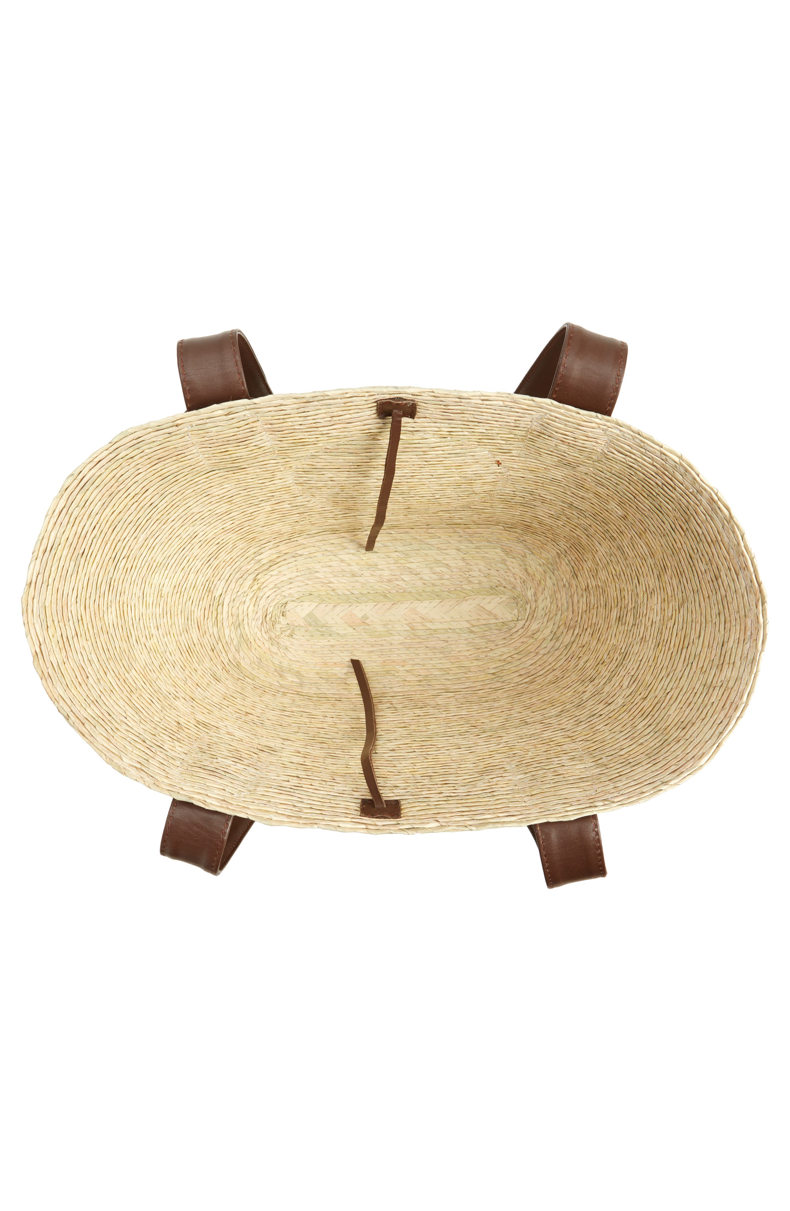 Altuzarra Small Watermill Straw 
Leather Tote, Alternate, color, Praline