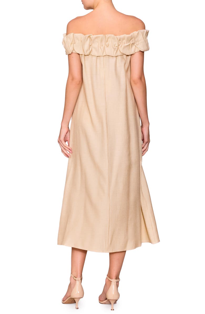 MELLODAY Off the Shoulder Shift Cocktail Dress, Alternate, color, Beige