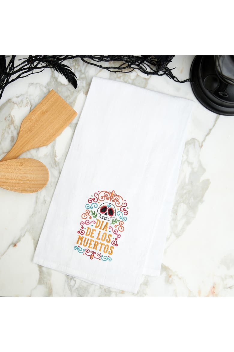 Dia De Los Muertos Towel, Alternate, color, Yellow