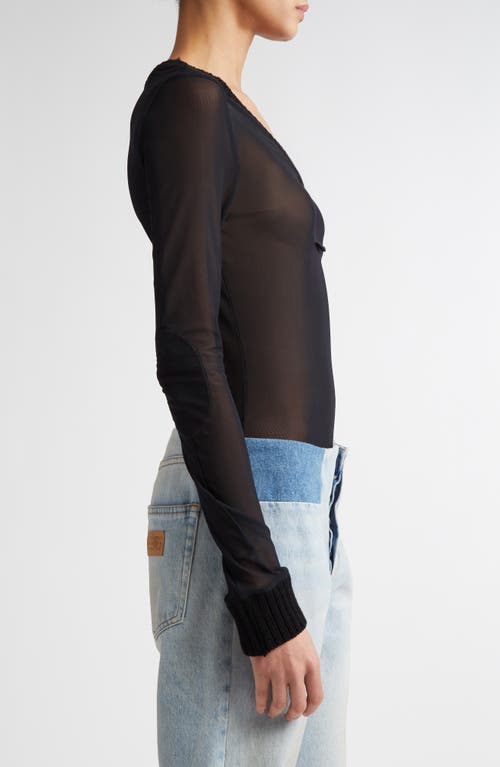 Mm6 Maison Margiela Sheer Mesh Top In Black
