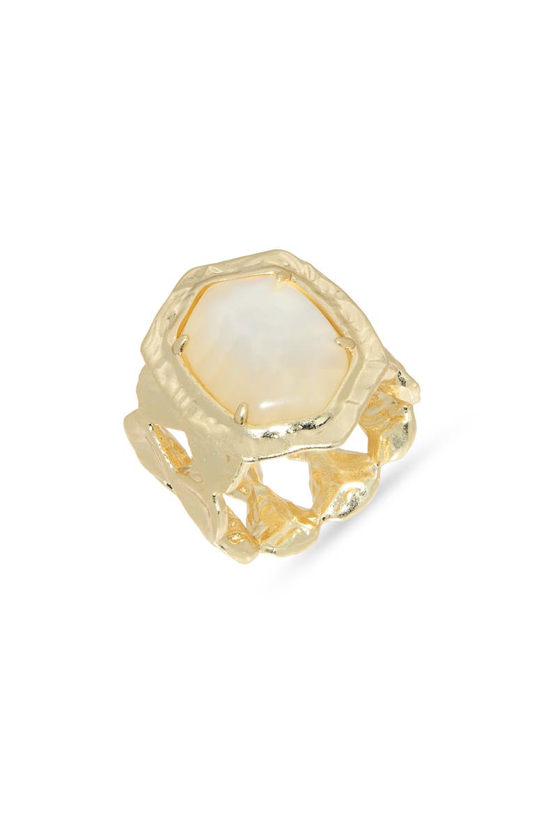 Daphne Mother-of-Pearl Cocktail Ring, Main, color, GOLD NATURAL MOTHER OF PEARL 8
