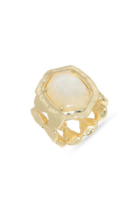 Daphne Mother-of-Pearl Cocktail Ring