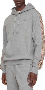 Burberry Check Trim Cotton Hoodie