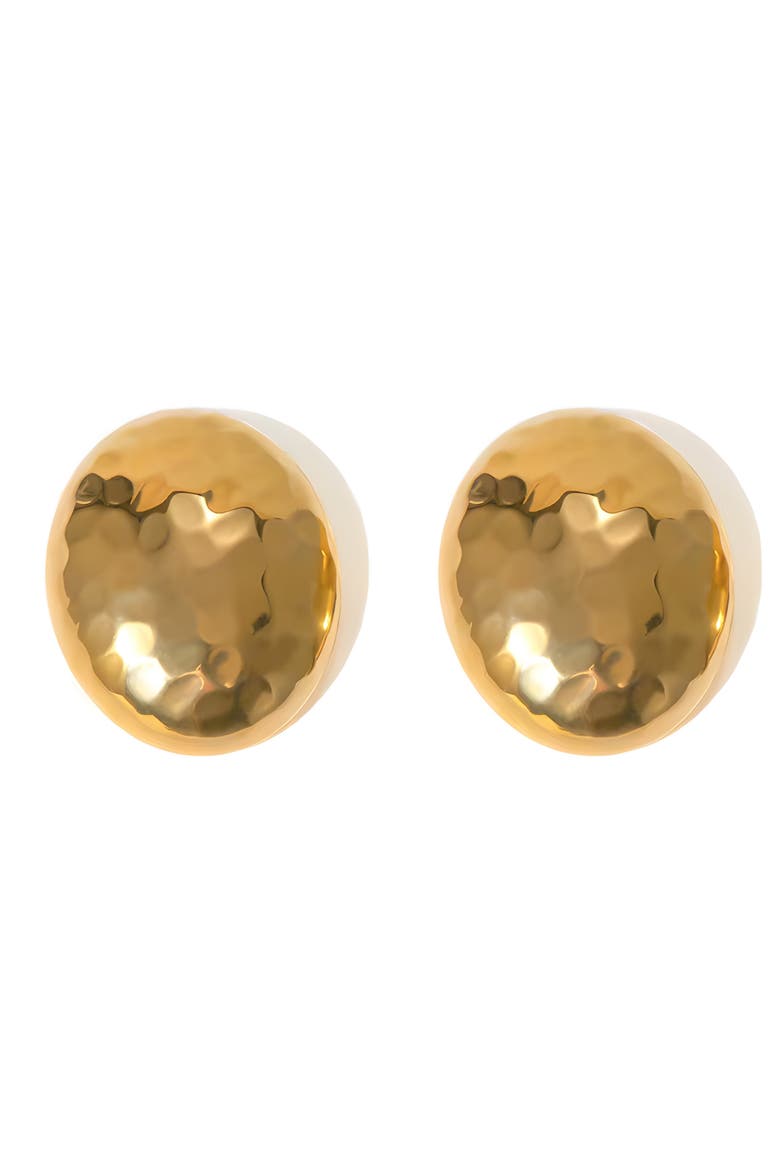 Rounded Stud Earrings, Main, color, GOLD