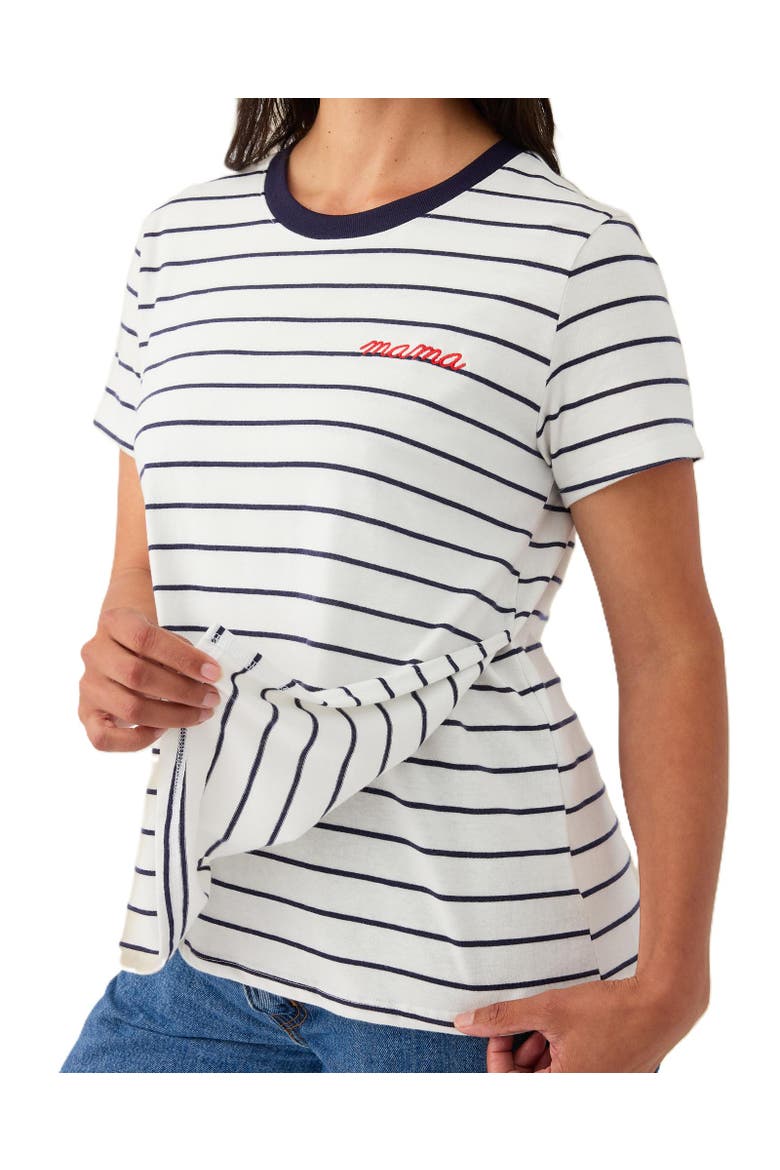 Classic Cotton Nursing T-shirt, Alternate, color, Navy & White Stripe