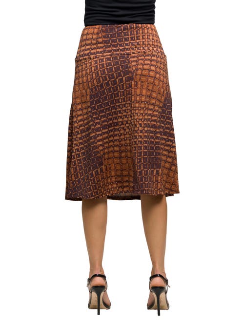 24seven Comfort Apparel Geometric Print Knee Length Skirt In Multi