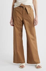 Wyeth Bailey Waist Tie Cotton Wide Leg Pants
