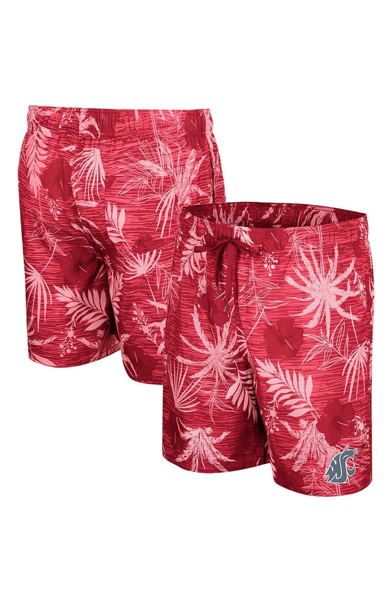 COLOSSEUM Men's Colosseum Crimson Washington State Cougars What Else is New Swim Shorts, Main, color, Crimson