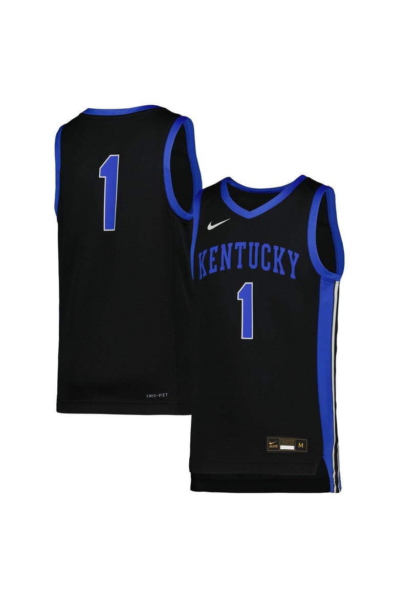 Youth Nike #1 Black Kentucky Wildcats Icon Replica Basketball Jersey, Main, color, Black