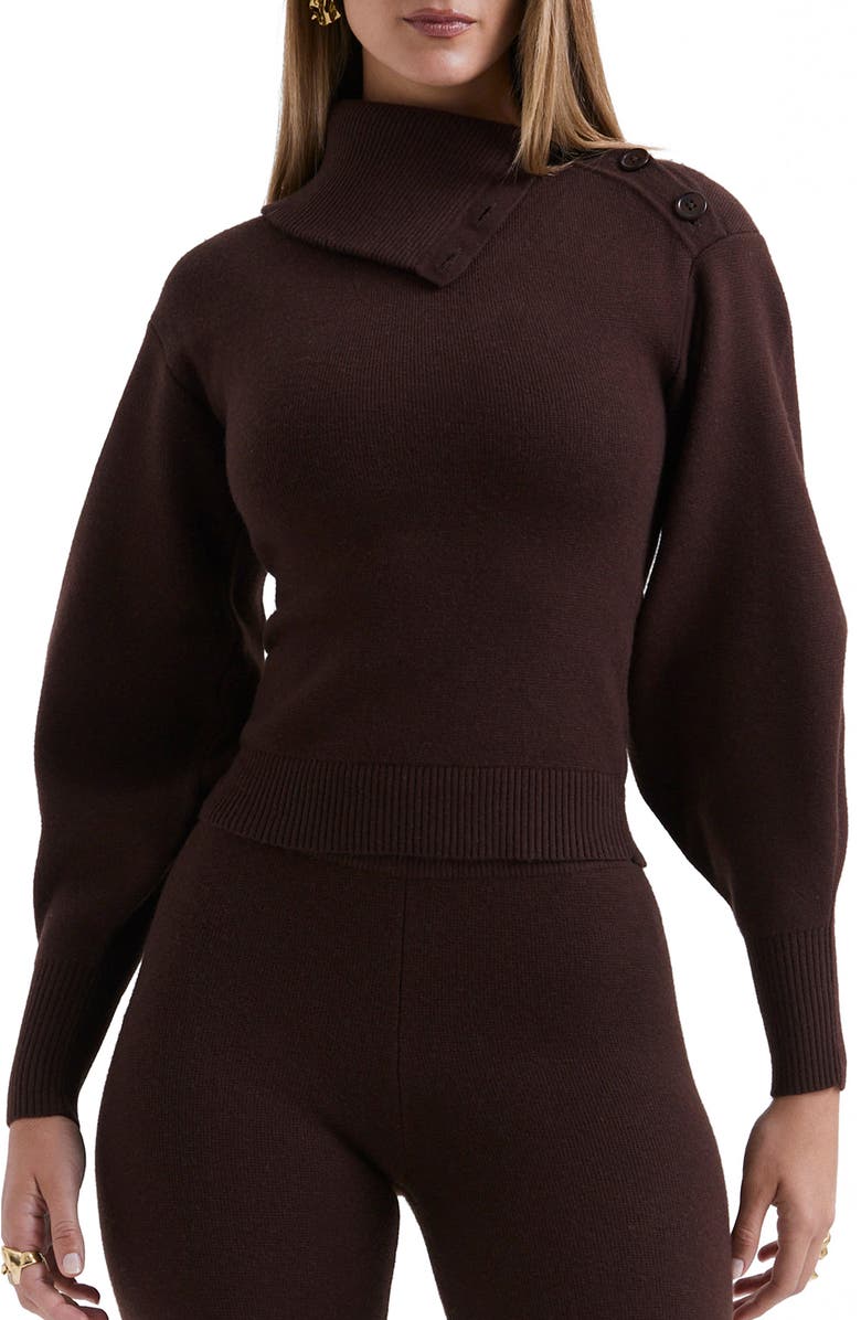 HOUSE OF CB Adelita Split Cowl Neck Sweater, Main, color,