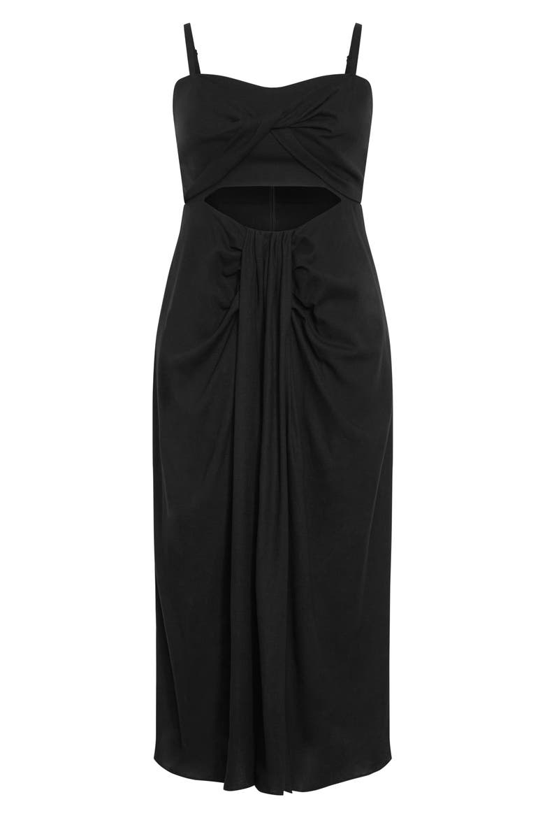 April Cutout Draped Maxi Dress, Alternate, color, BLACK