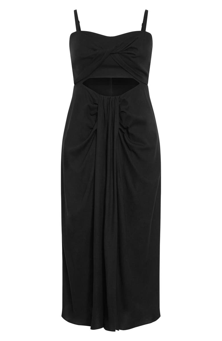 City Chic April Cutout Draped Maxi Dress, Alternate, color, Black