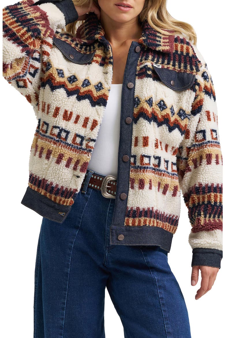 Fair Isle Faux Shearling Jacket, Main, color, FUN FAIRISLE