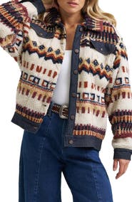 Wrangler Fair Isle Faux Shearling Jacket