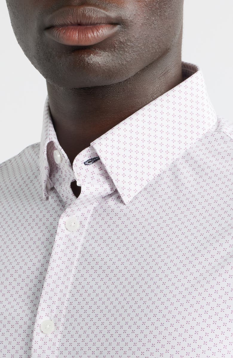 Mizzen+Main Leeward Trim Fit Dot Performance Button-Up Shirt, Alternate, color, Lavender Haze Crest Dot