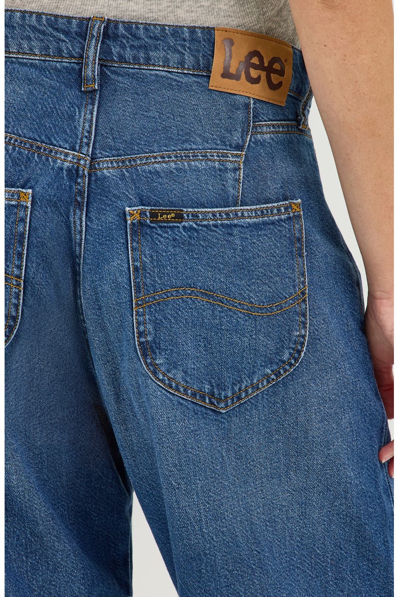 Button Fly High Waist Loose Fit Ankle Jeans, Alternate, color, ROBUST BLUE