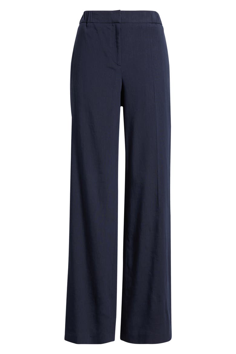 Linen Blend Flare Pants, Alternate, color, SKY CAPTAIN