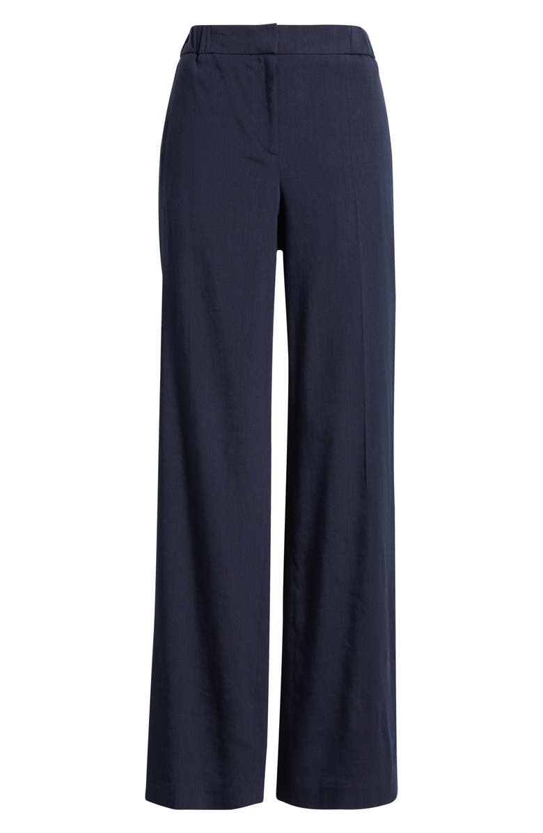BOSS Linen Blend Flare Pants, Alternate, color, Sky Captain