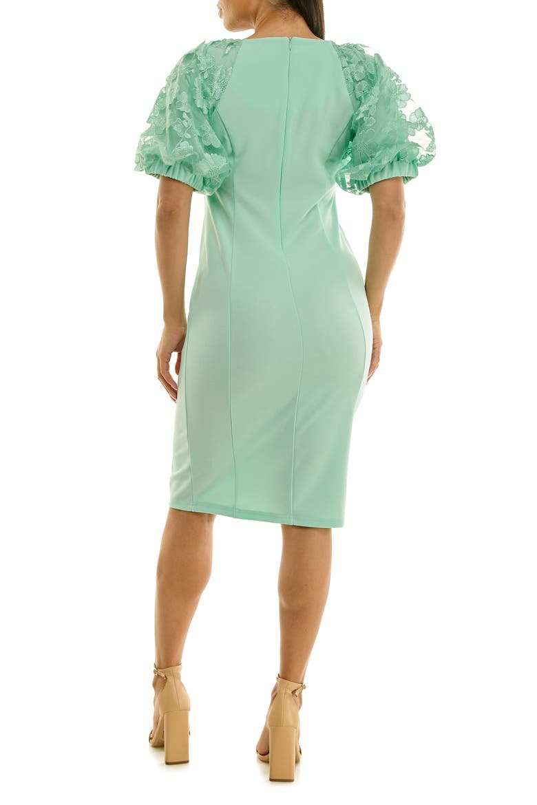 Floral Sleeve Sheath Dress, Alternate, color, MINT