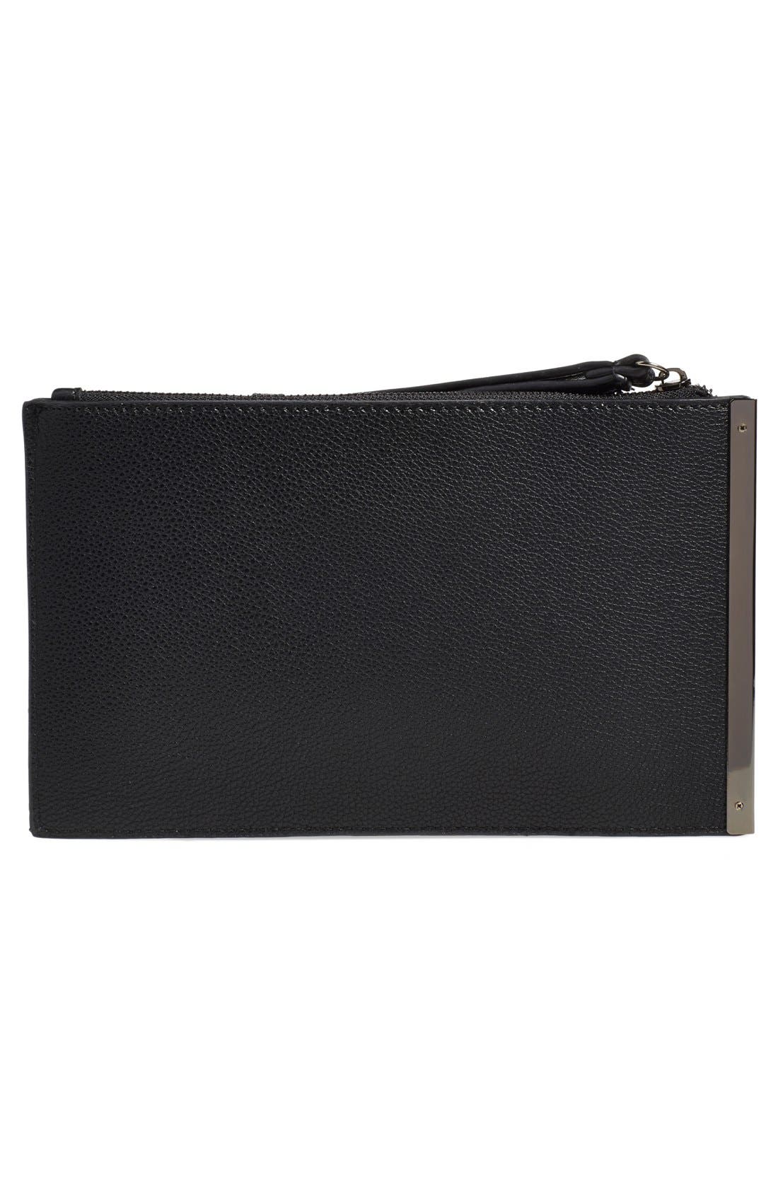 Genuine Calf Hair Clutch, Alternate, color, BLACK