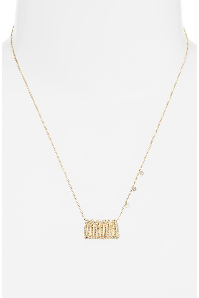Mama Diamond Pendant Necklace, Alternate, color, YELLOW