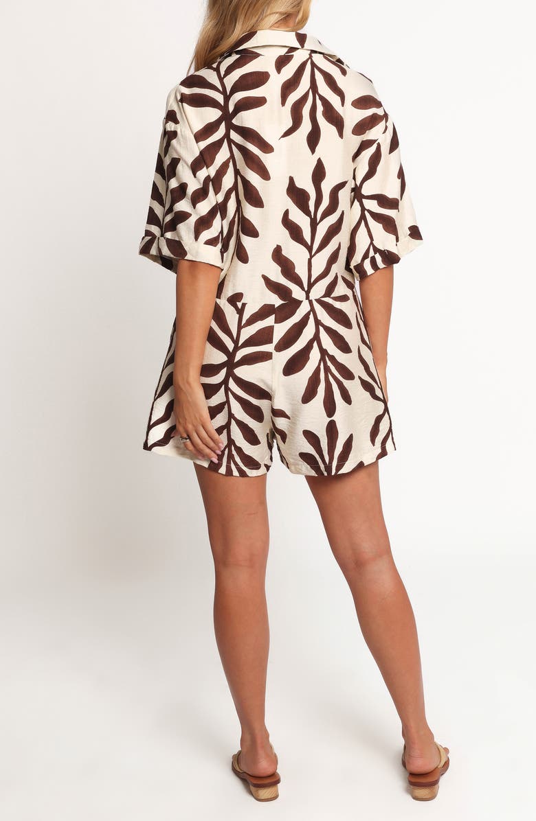 Petal & Pup Kiya Romper, Alternate, color, Brown Palm