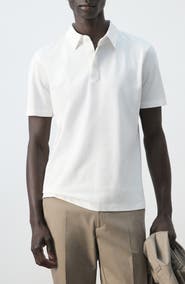MANGO Slim Fit Stretch Cotton Blend Piqué Polo
