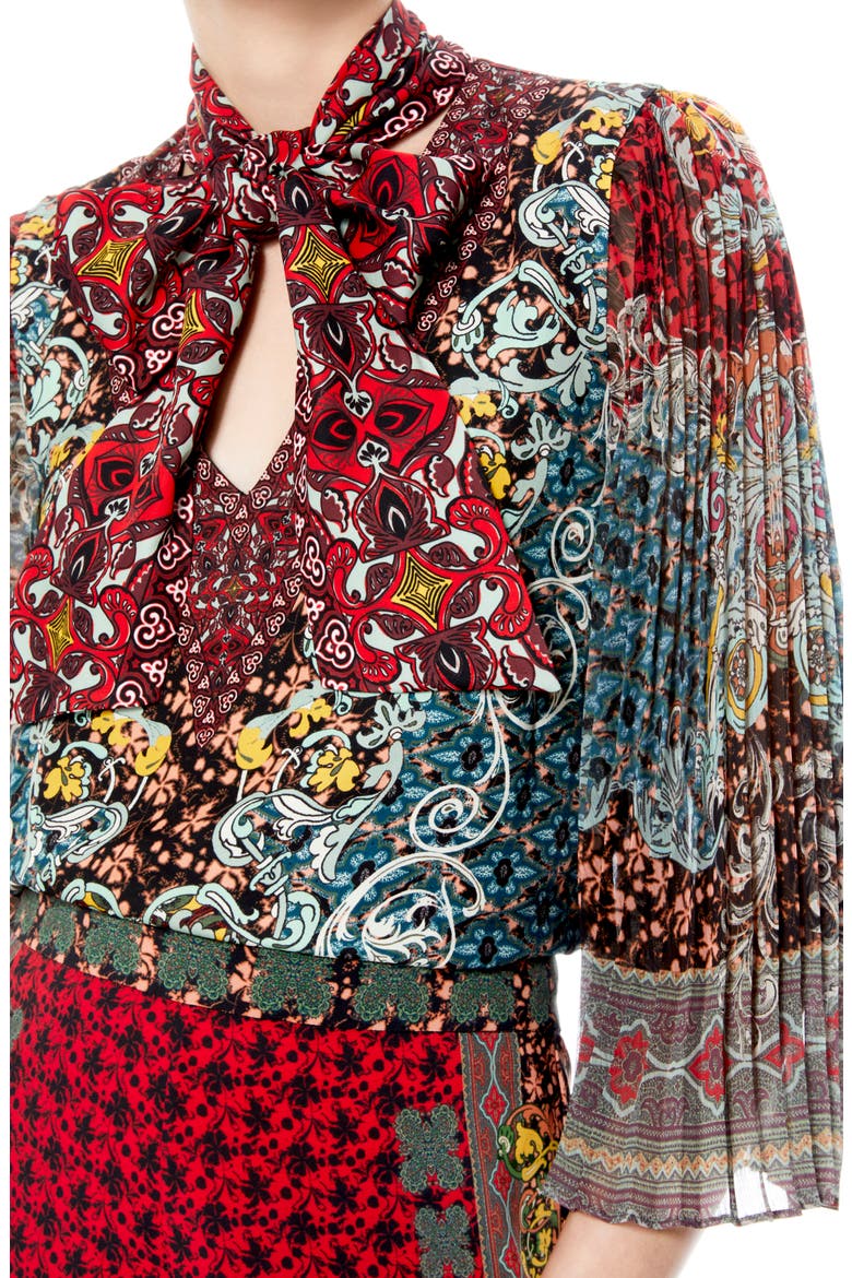 Elaina Tie Neck Paisley Blouse, Alternate, color, ALWAYS FOREVER MULTI/ COMBO