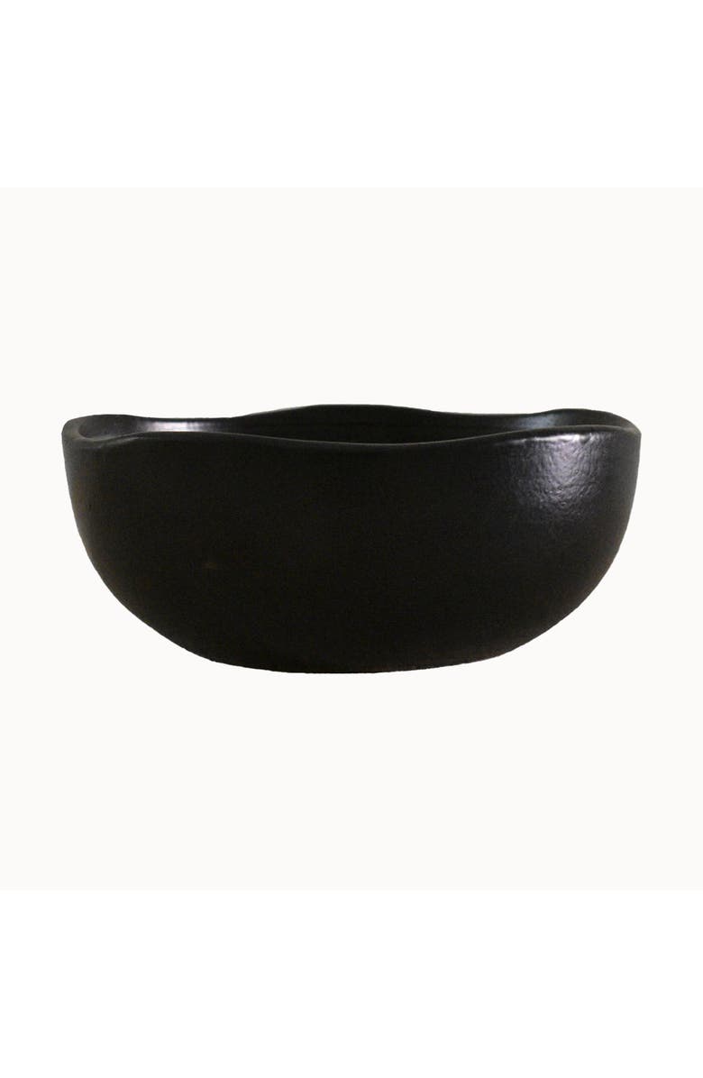 Apartment F Handcrafted Modern Ceramic Serving Bowl, Main, color, Black