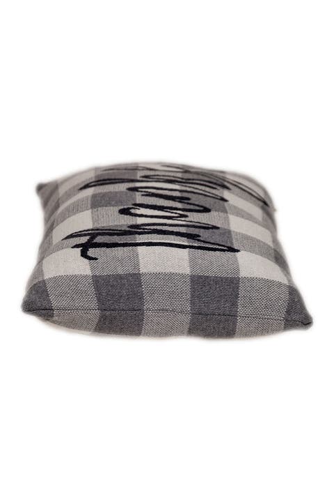Grey Thankful Transitional Grey Throw Pillow