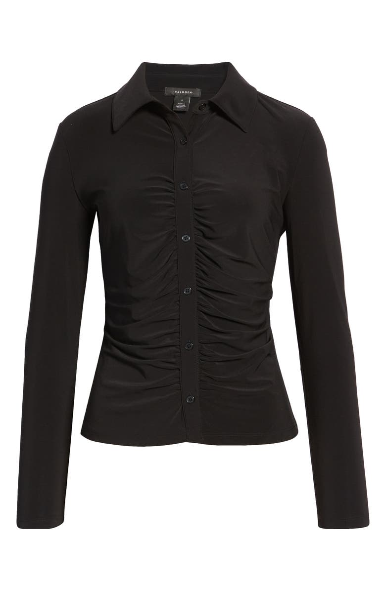 Halogen<sup>®</sup> Ruched Front Button-Up Shirt, Alternate, color, 