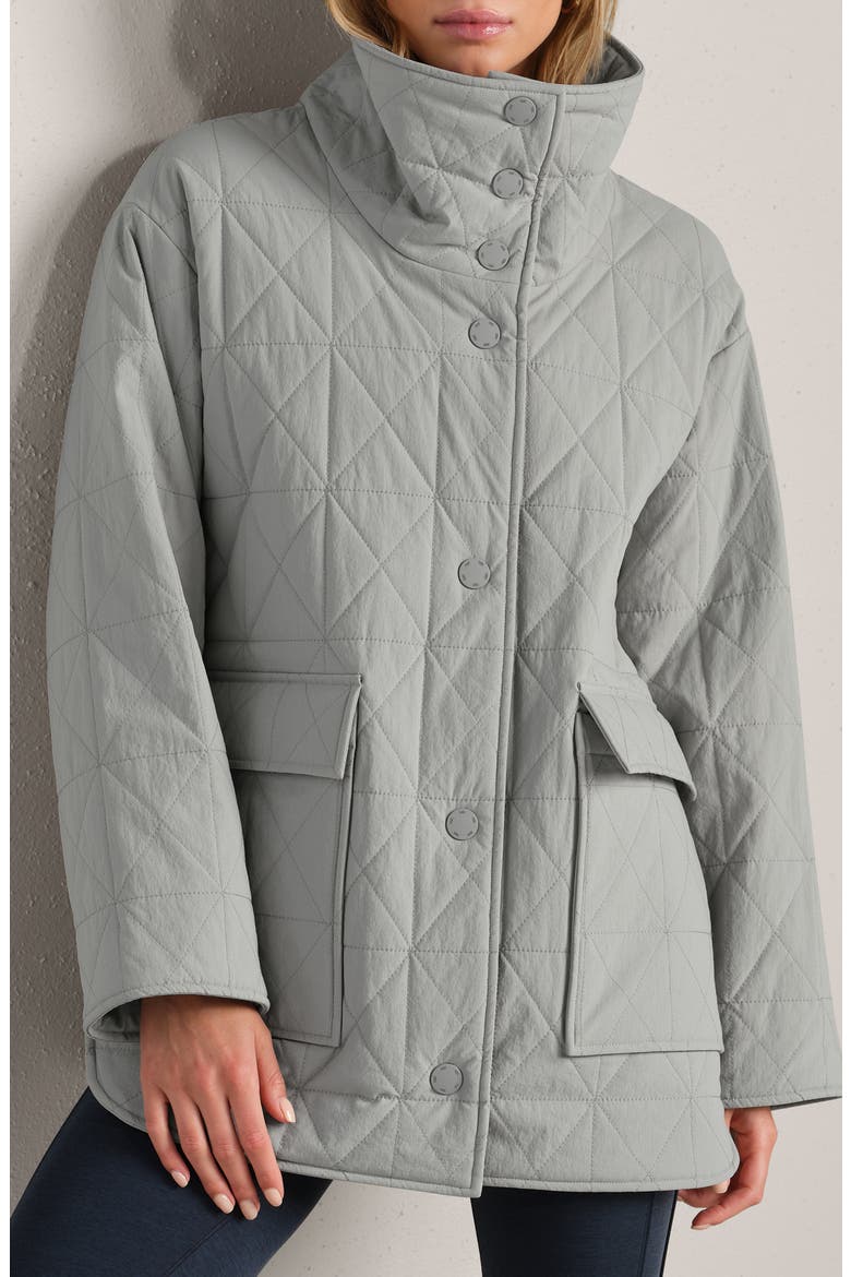 Monterey Water Repellent Quilted Jacket, Main, color, GREY SKY