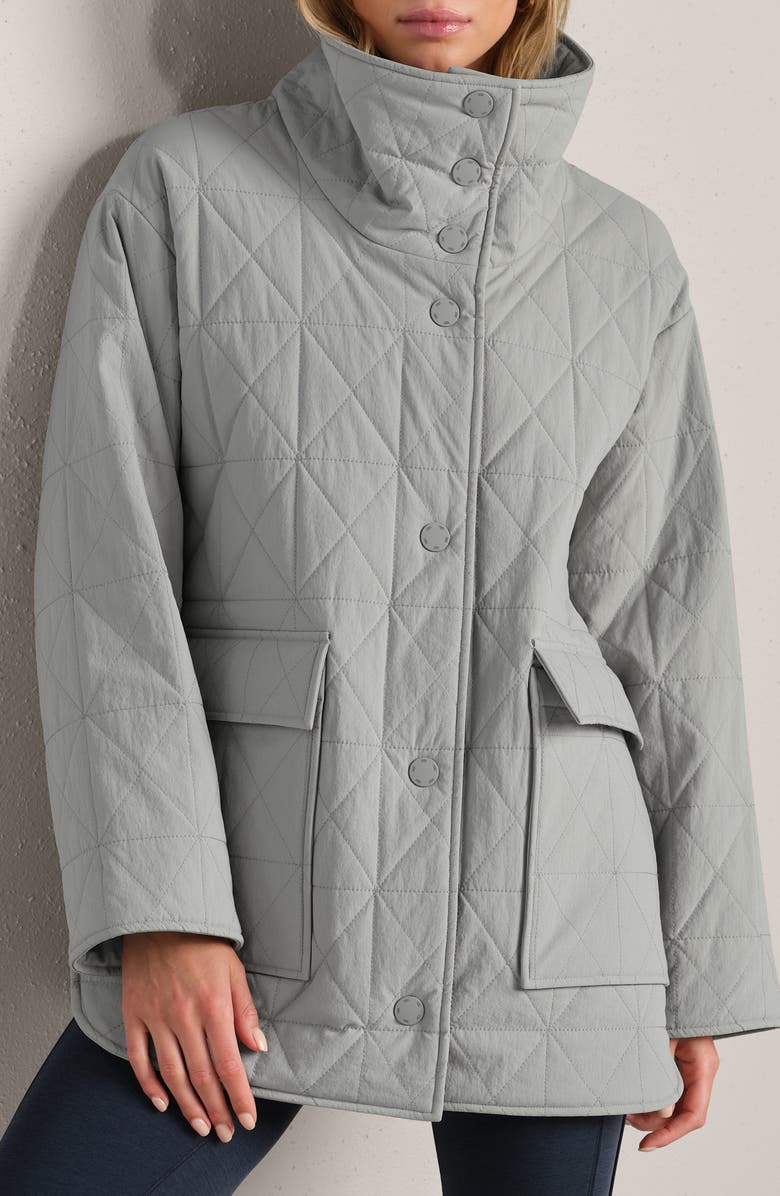 Rhone Monterey Water Repellent Quilted Jacket, Main, color, Grey Sky